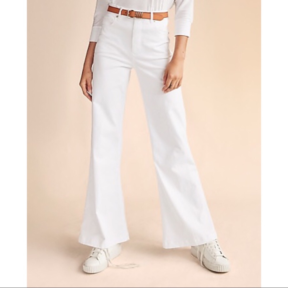 Super High Waisted White Wide Leg Pant